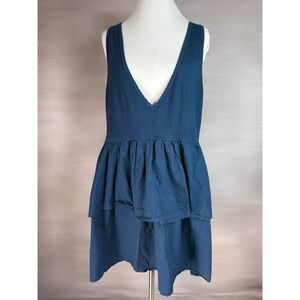 Prairie Underground Crane Shirt TNT Currents Tiered Ruffle Dress Size XL